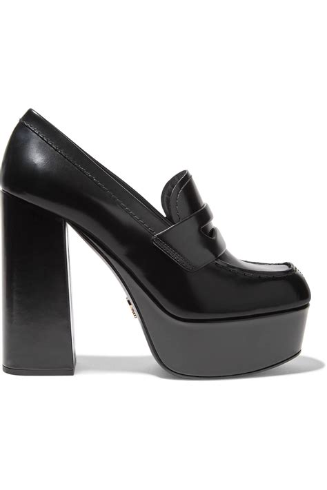 prada woman loafers|platform loafers women prada.